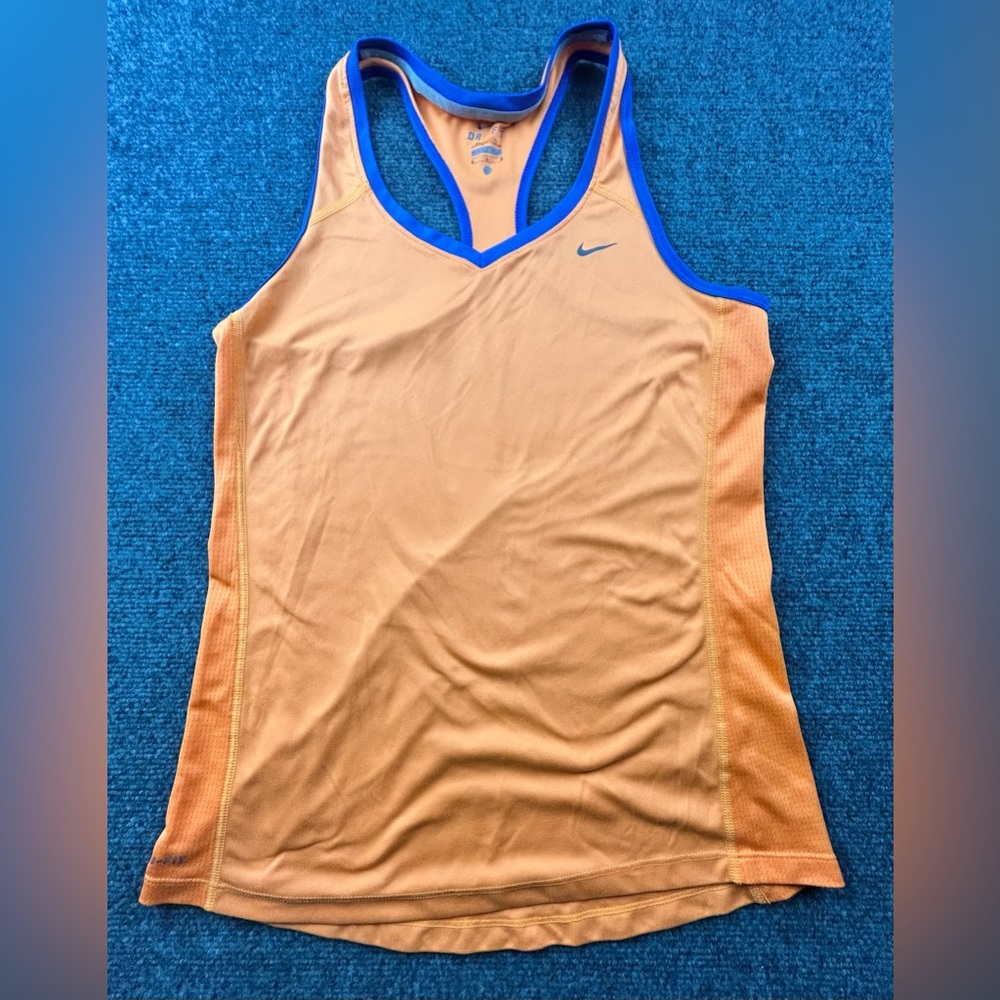 Nike Women's Orange Blue Racerback Tank Top size Medium